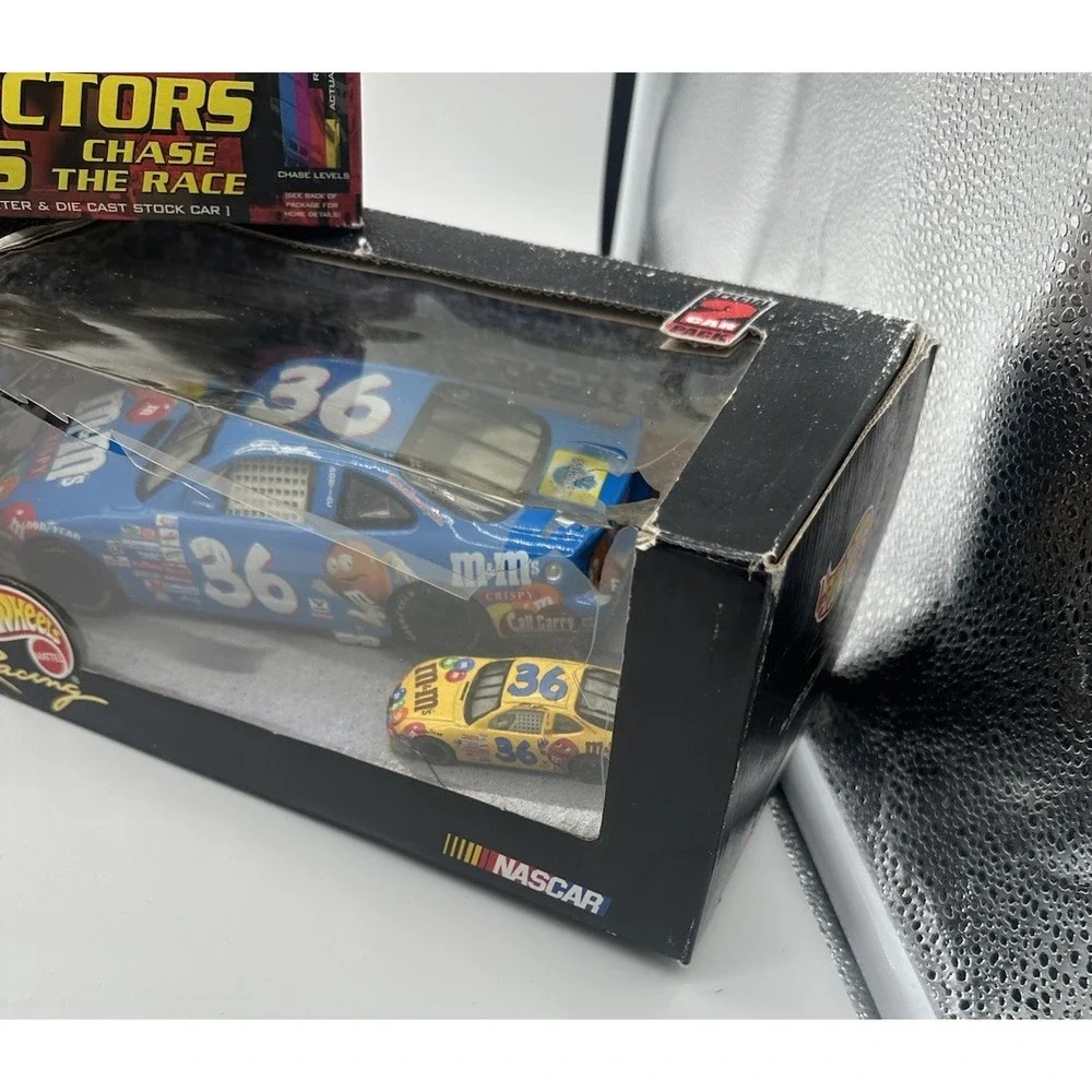 KEN SCHRADER #36 M&M'S NASCAR LOT TRANSPORTER & CARS W/MATCHING MINIS
